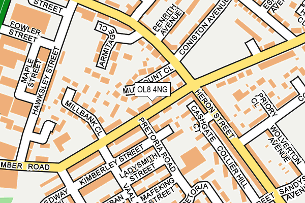 OL8 4NG map - OS OpenMap – Local (Ordnance Survey)