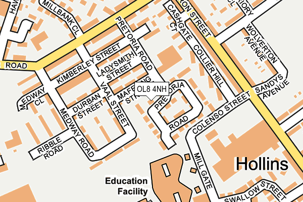 OL8 4NH map - OS OpenMap – Local (Ordnance Survey)