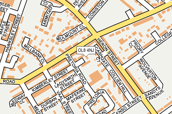 OL8 4NJ map - OS OpenMap – Local (Ordnance Survey)