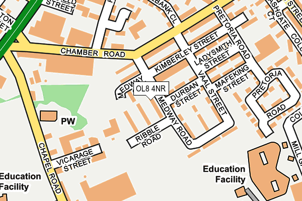 OL8 4NR map - OS OpenMap – Local (Ordnance Survey)