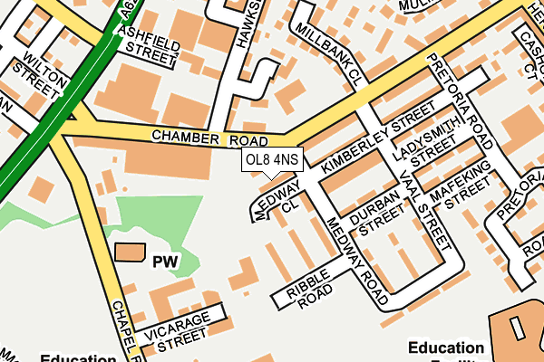 OL8 4NS map - OS OpenMap – Local (Ordnance Survey)