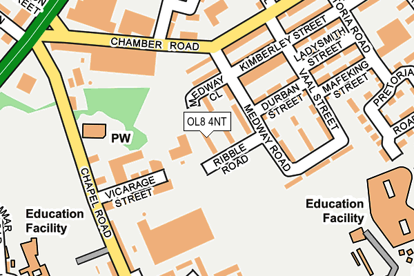 OL8 4NT map - OS OpenMap – Local (Ordnance Survey)