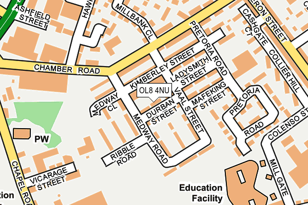 OL8 4NU map - OS OpenMap – Local (Ordnance Survey)