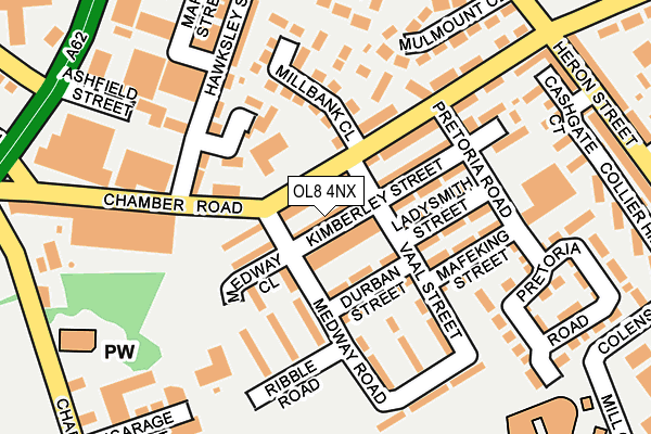 OL8 4NX map - OS OpenMap – Local (Ordnance Survey)