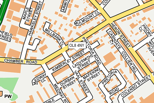 OL8 4NY map - OS OpenMap – Local (Ordnance Survey)