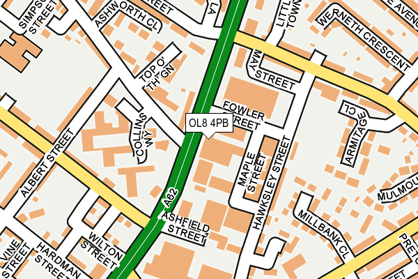 OL8 4PB map - OS OpenMap – Local (Ordnance Survey)