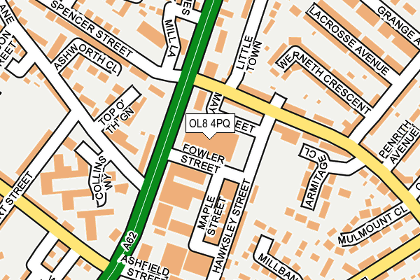 OL8 4PQ map - OS OpenMap – Local (Ordnance Survey)