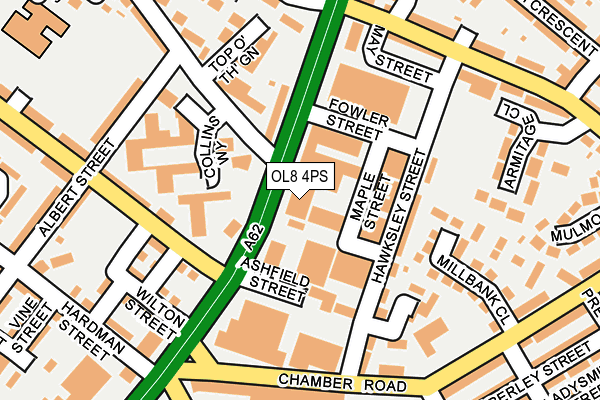 OL8 4PS map - OS OpenMap – Local (Ordnance Survey)