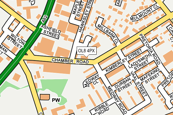 OL8 4PX map - OS OpenMap – Local (Ordnance Survey)