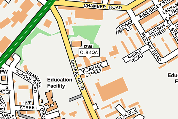 OL8 4QA map - OS OpenMap – Local (Ordnance Survey)