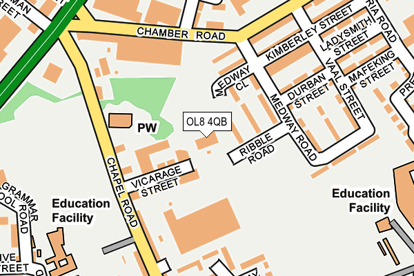 OL8 4QB map - OS OpenMap – Local (Ordnance Survey)