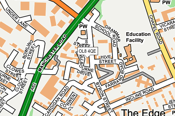 OL8 4QE map - OS OpenMap – Local (Ordnance Survey)