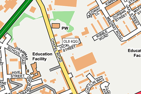 OL8 4QG map - OS OpenMap – Local (Ordnance Survey)