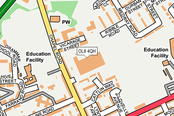 OL8 4QH map - OS OpenMap – Local (Ordnance Survey)