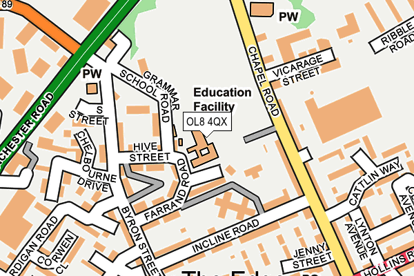 OL8 4QX map - OS OpenMap – Local (Ordnance Survey)