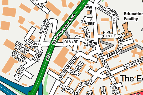 OL8 4RD map - OS OpenMap – Local (Ordnance Survey)