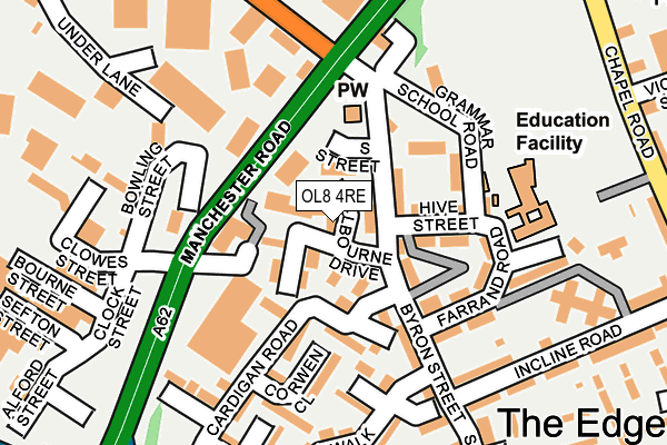 OL8 4RE map - OS OpenMap – Local (Ordnance Survey)