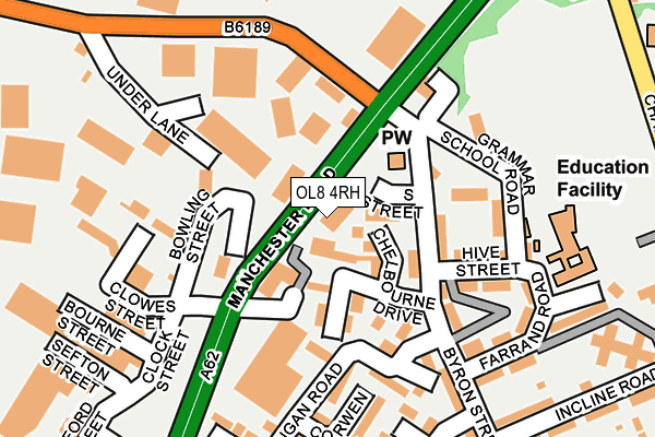 OL8 4RH map - OS OpenMap – Local (Ordnance Survey)