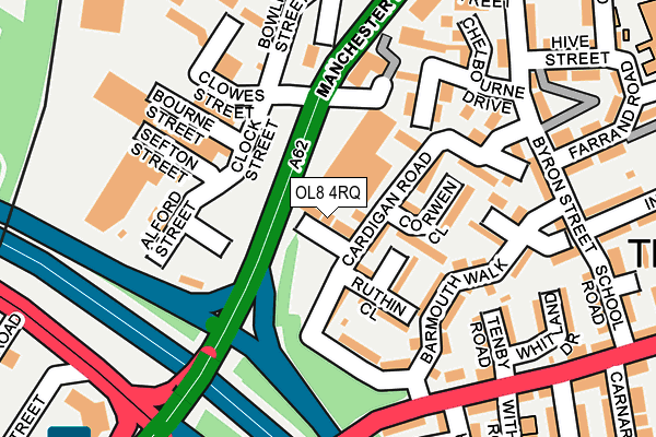 OL8 4RQ map - OS OpenMap – Local (Ordnance Survey)