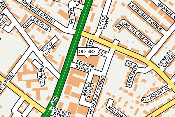 OL8 4RX map - OS OpenMap – Local (Ordnance Survey)