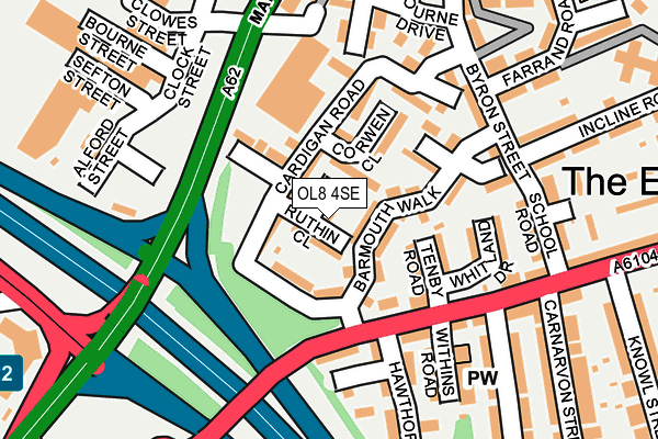 OL8 4SE map - OS OpenMap – Local (Ordnance Survey)