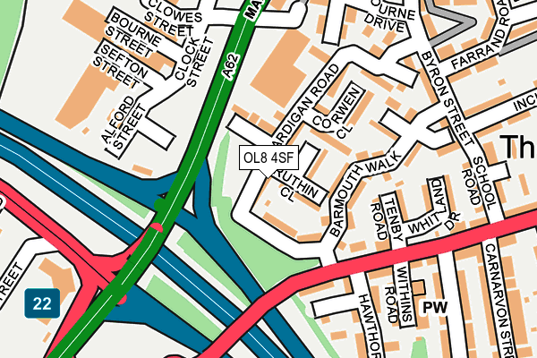 OL8 4SF map - OS OpenMap – Local (Ordnance Survey)