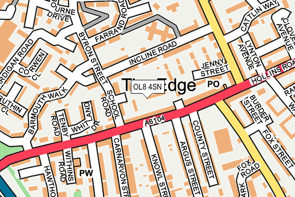 OL8 4SN map - OS OpenMap – Local (Ordnance Survey)