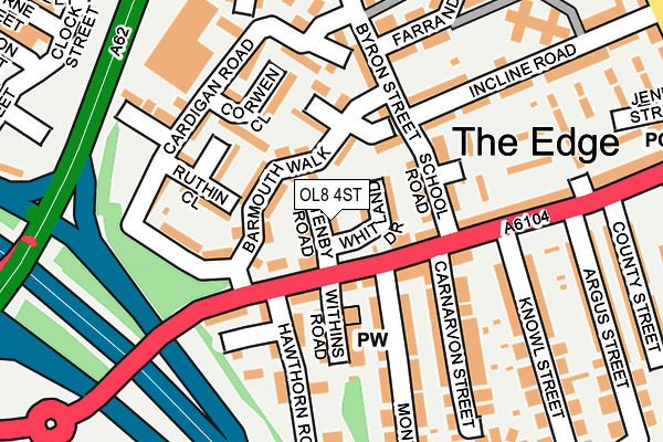 OL8 4ST map - OS OpenMap – Local (Ordnance Survey)