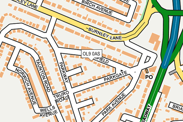 OL9 0AS map - OS OpenMap – Local (Ordnance Survey)