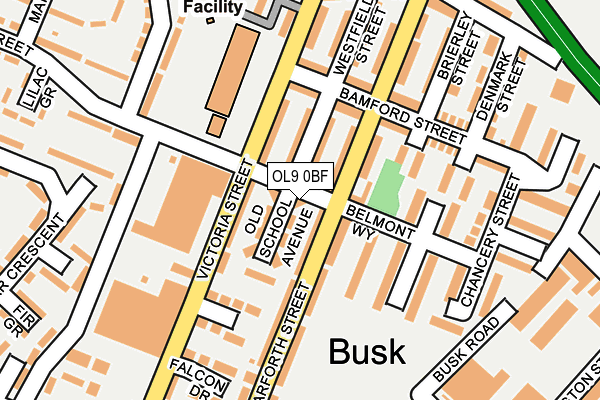 OL9 0BF map - OS OpenMap – Local (Ordnance Survey)