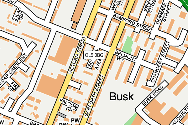 OL9 0BG map - OS OpenMap – Local (Ordnance Survey)