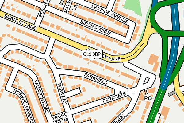 OL9 0BP map - OS OpenMap – Local (Ordnance Survey)