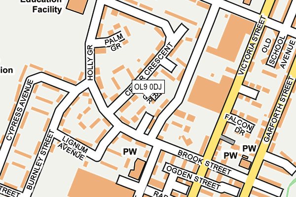 OL9 0DJ map - OS OpenMap – Local (Ordnance Survey)