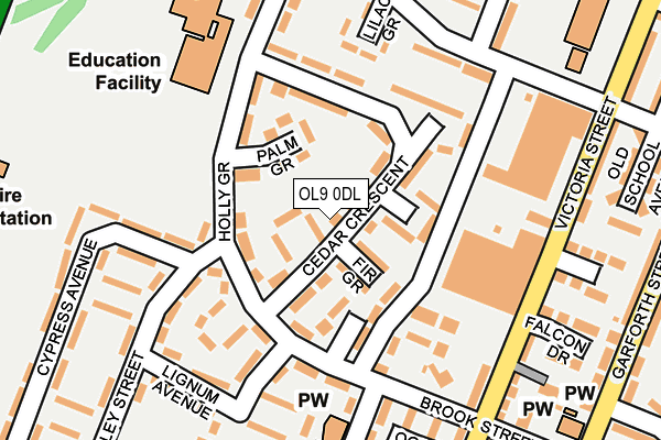 OL9 0DL map - OS OpenMap – Local (Ordnance Survey)