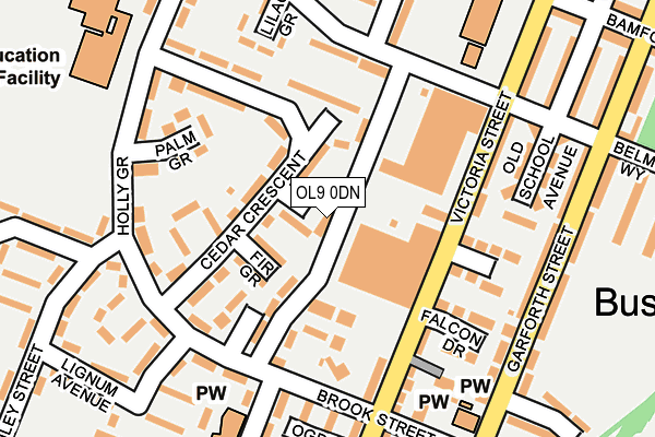 OL9 0DN map - OS OpenMap – Local (Ordnance Survey)