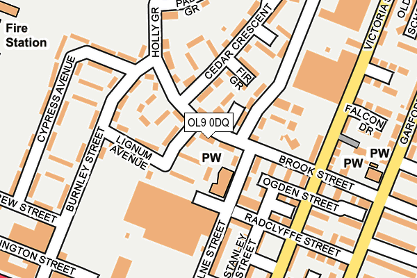 OL9 0DQ map - OS OpenMap – Local (Ordnance Survey)