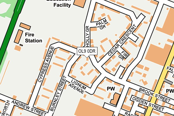 OL9 0DR map - OS OpenMap – Local (Ordnance Survey)