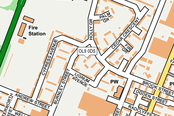 OL9 0DS map - OS OpenMap – Local (Ordnance Survey)