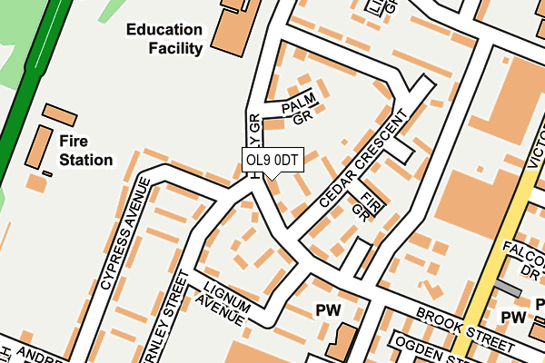 OL9 0DT map - OS OpenMap – Local (Ordnance Survey)