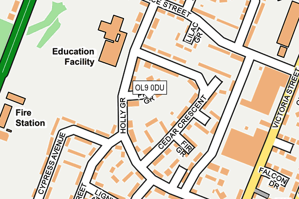 OL9 0DU map - OS OpenMap – Local (Ordnance Survey)