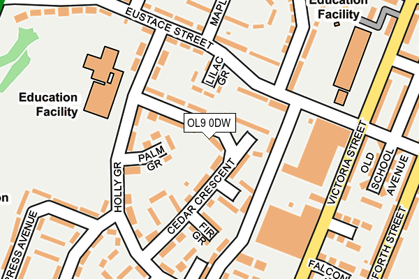 OL9 0DW map - OS OpenMap – Local (Ordnance Survey)