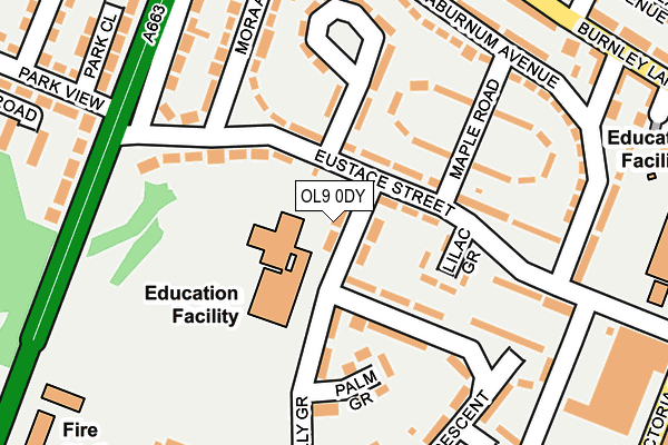 OL9 0DY map - OS OpenMap – Local (Ordnance Survey)