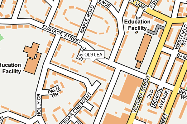 OL9 0EA map - OS OpenMap – Local (Ordnance Survey)