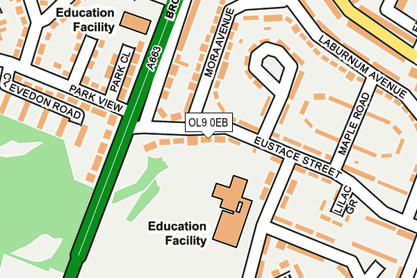 OL9 0EB map - OS OpenMap – Local (Ordnance Survey)