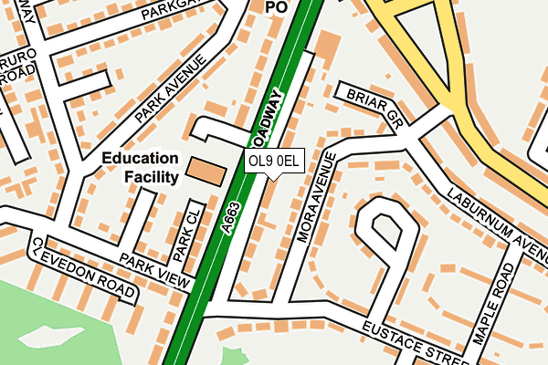 OL9 0EL map - OS OpenMap – Local (Ordnance Survey)