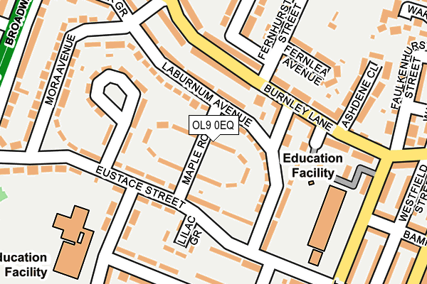 OL9 0EQ map - OS OpenMap – Local (Ordnance Survey)