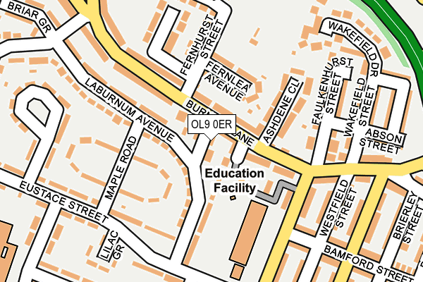 OL9 0ER map - OS OpenMap – Local (Ordnance Survey)