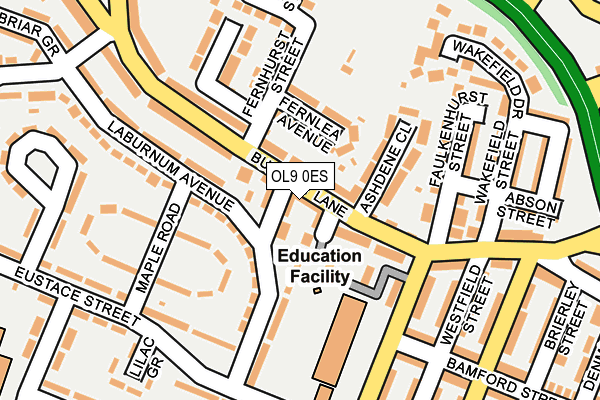 OL9 0ES map - OS OpenMap – Local (Ordnance Survey)