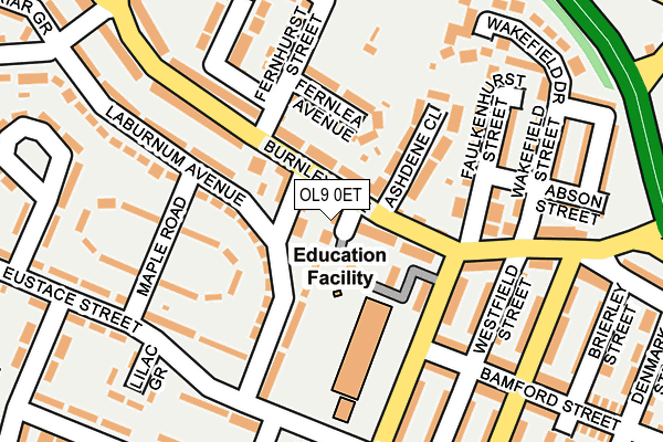 OL9 0ET map - OS OpenMap – Local (Ordnance Survey)