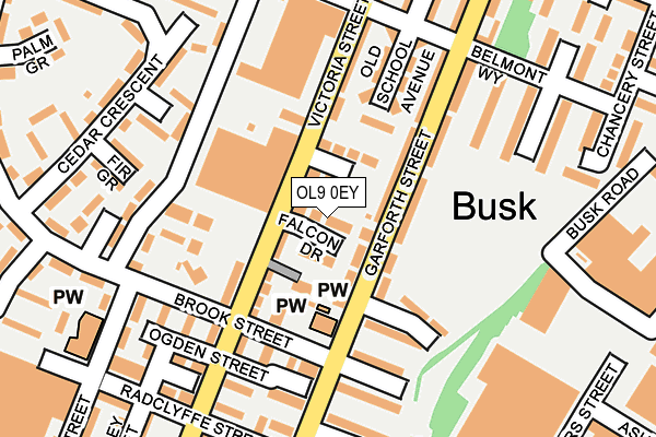 OL9 0EY map - OS OpenMap – Local (Ordnance Survey)